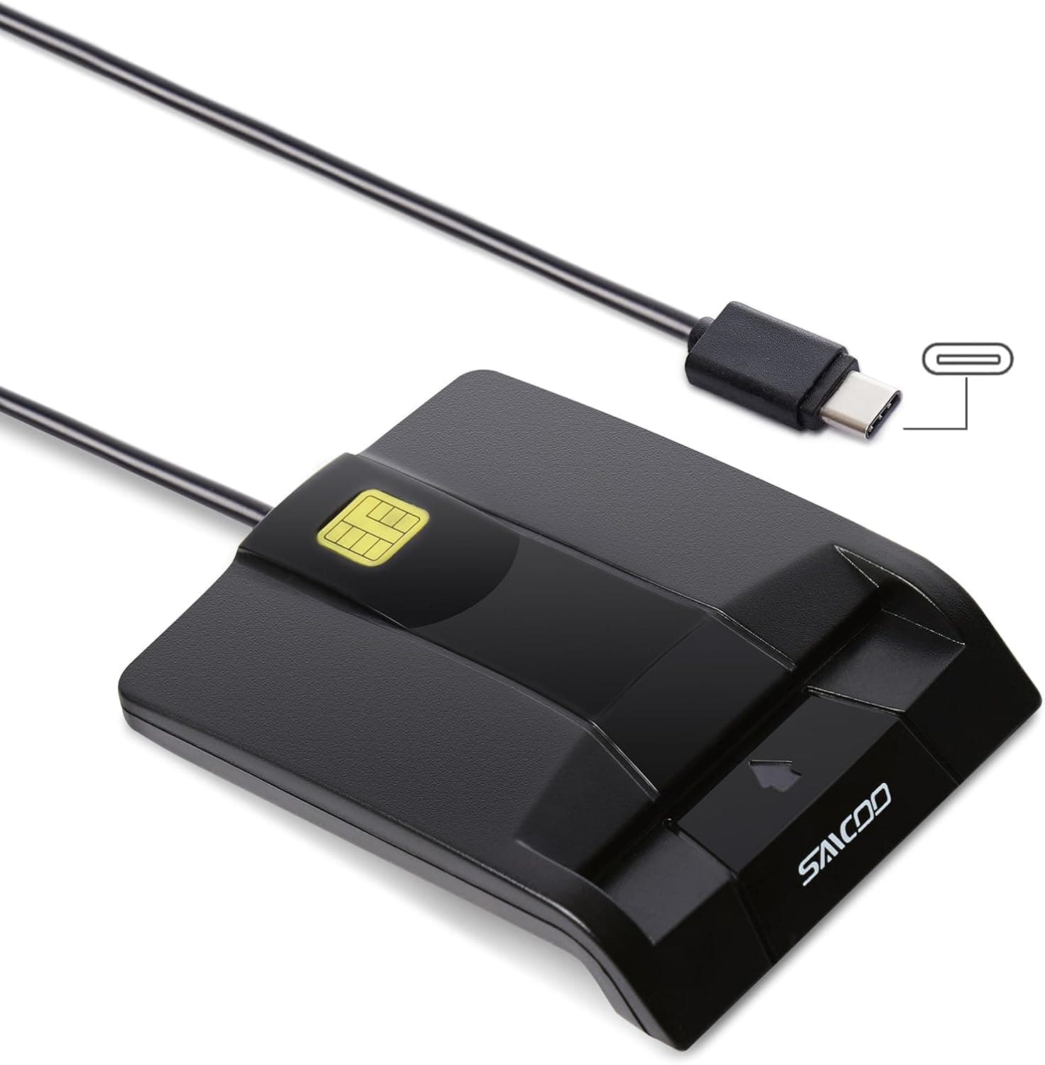SAICOO Type C Smart Card Reader DOD Military USB-C Common Access CAC Card Reader, Compatible with Windows (32/64bit) XP/Vista/ 7/8/10, Mac OS X