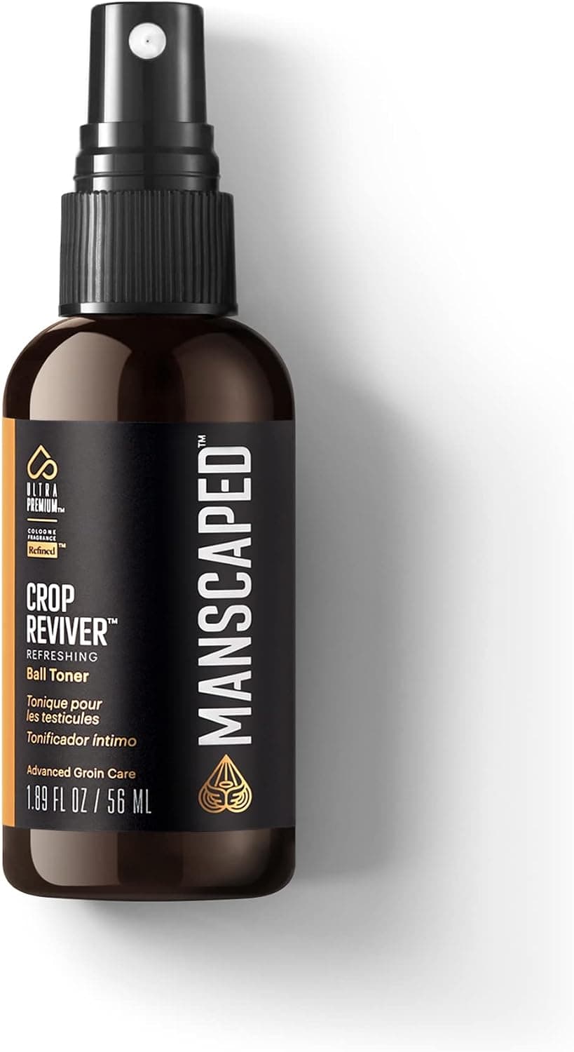 MANSCAPED® The Crop Reviver®, Spray tónico corporal hidratante y refrescante para hombres, Spritz refrescante para la ingle con aloe vera calmante, neutralizador de olores por debajo de la cintura, 2 oz