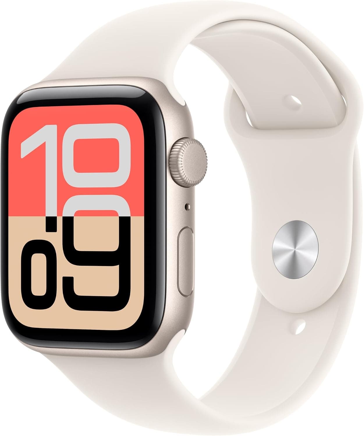 Apple Watch SE 3 [GPS 44 mm] Smartwatch con caja de aluminio Starlight y correa deportiva Starlight - M/L. Rastreadores de actividad física y sueño, monitor de frecuencia cardíaca, pantalla siempre activa, resistente al agua