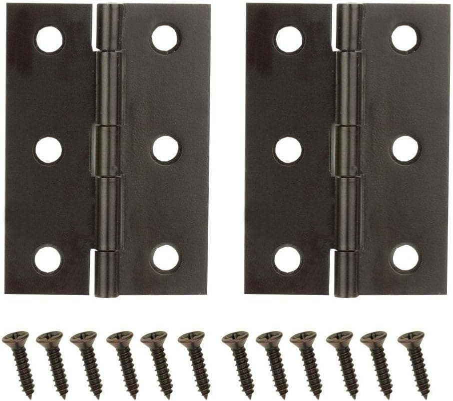 Everbilt 2-1/2 in. x 1-9/16 in. Oil-Rubbed Bronze Middle Hinges