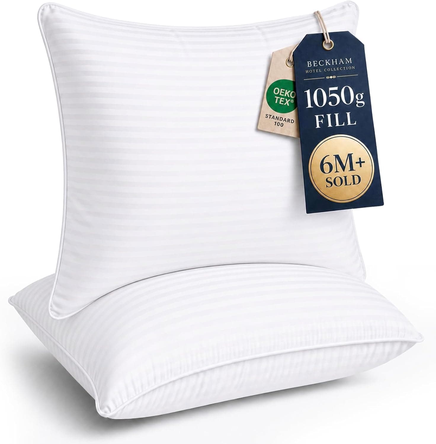 Beckham Hotel Collection Almohadas tamaño europeo (juego de 2), 26 x 26 | Inserto de almohada alternativo de plumón para cama, sofá y sofá
