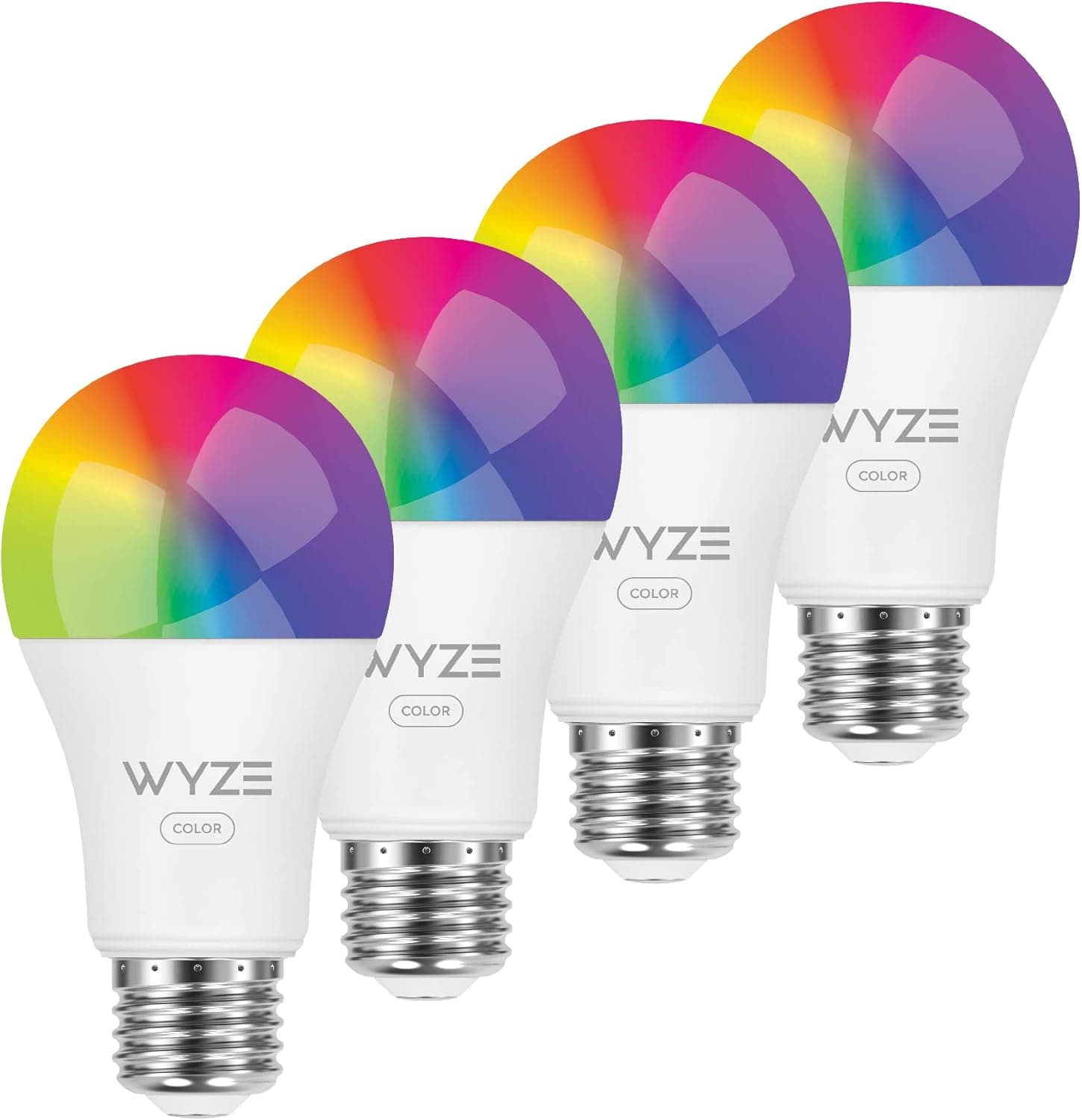 WYZE BULB COLOR RGB, 4-PACK, 16 MILLION COLORS AND TUNABLE WHITE WITH APP CONTROL