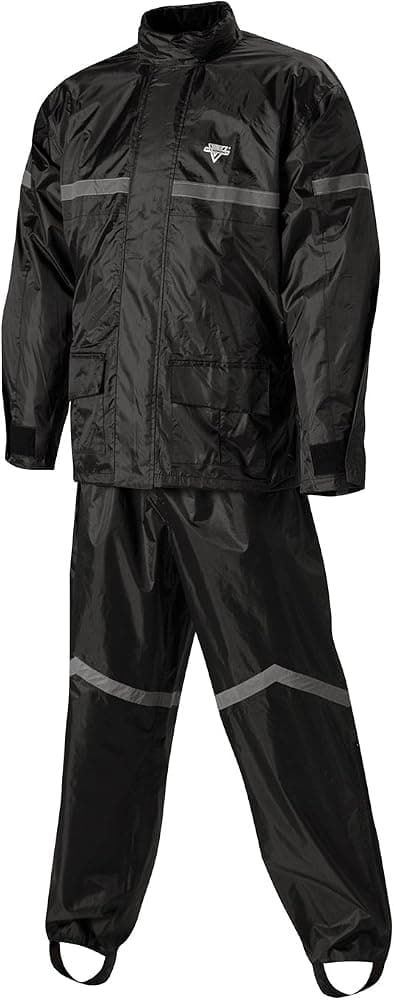 Nelson-Rigg Stormrider Traje de lluvia de 2 piezas (negro/negro, grande)