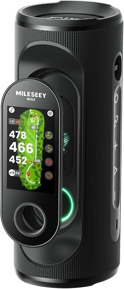 MiLESEEY GeneSonic Pro Golf Altavoz GPS con más de 43.000 campos sin suscripción | Telémetro portátil con GPS desmontable, MagLock, pantalla táctil a color, yardas visuales y audibles, disposición/FCB/peligro, batería de 15 horas, IP67