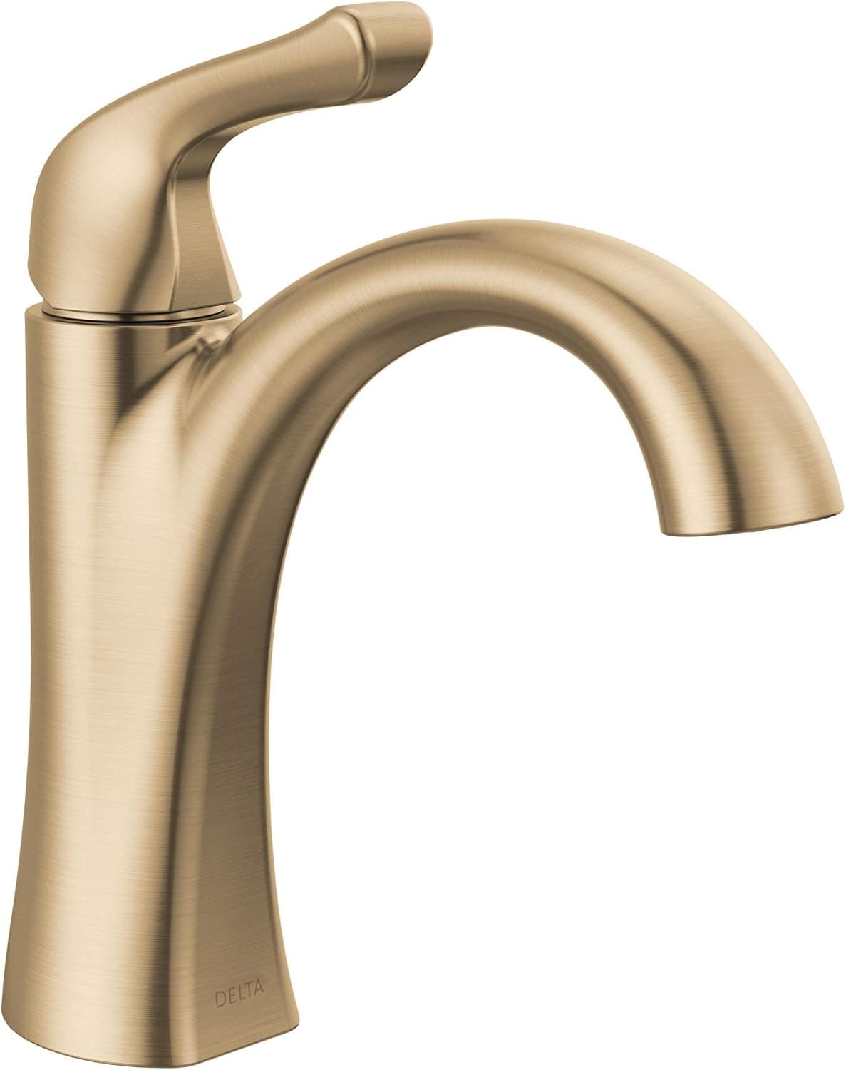 Delta Arvo grifo de baño de oro cepillado 1 agujero, grifo de fregadero de baño de un solo agujero para tocador, conjunto de drenaje push-pop, bronce champán 15840LF-CZ