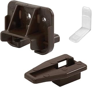 Prime-Line R 7321 Guía y deslizadores para rieles de cajones - Piezas de repuesto para muebles para aparadores, cobertizos y sistemas de cajones de mesita de noche, marrón (1 juego)