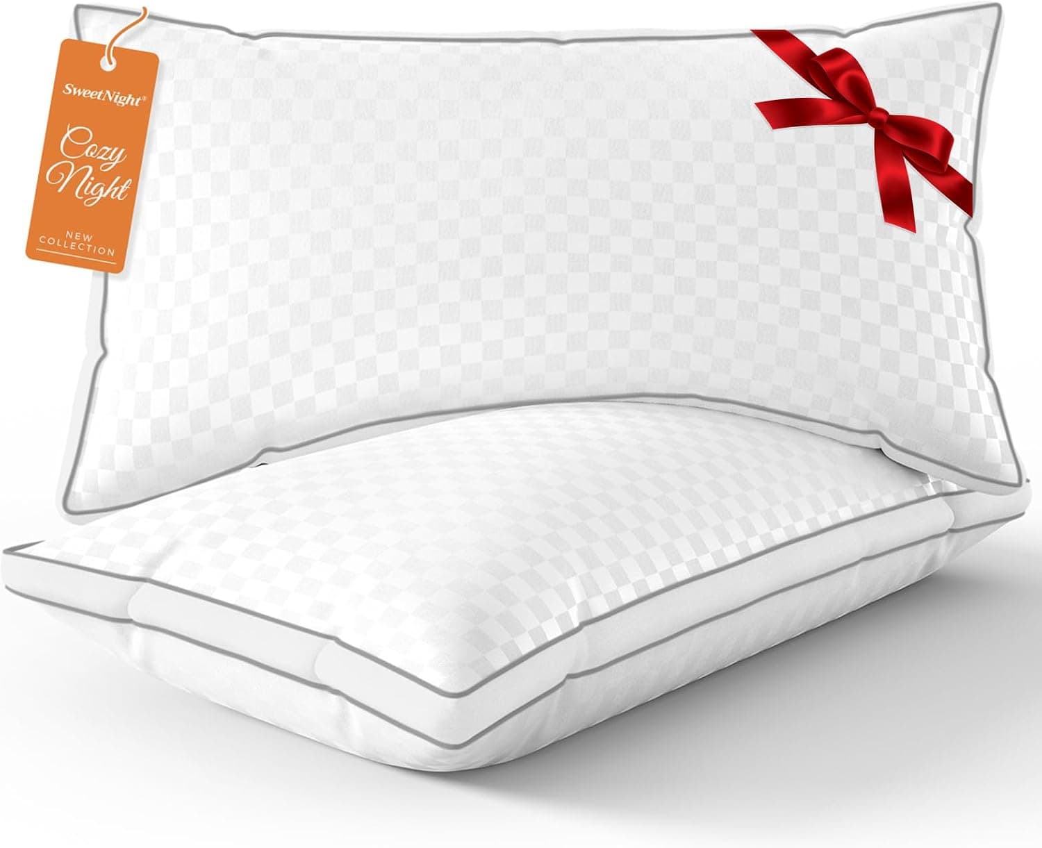 SweetNight Bed Pillows King Size Set of 2, Fluffy Luxury Hotel Collection Gusseted Large Pillows for Neck and Shoulder, Side Back Stomach Sleeper Pillow, Cozy Night 18"X34" | Large Queen Size Pillows set of 2 for Neck and Shoulder, Side Back Stomach Sleeper Pillow, Cozy Night 18"X34"