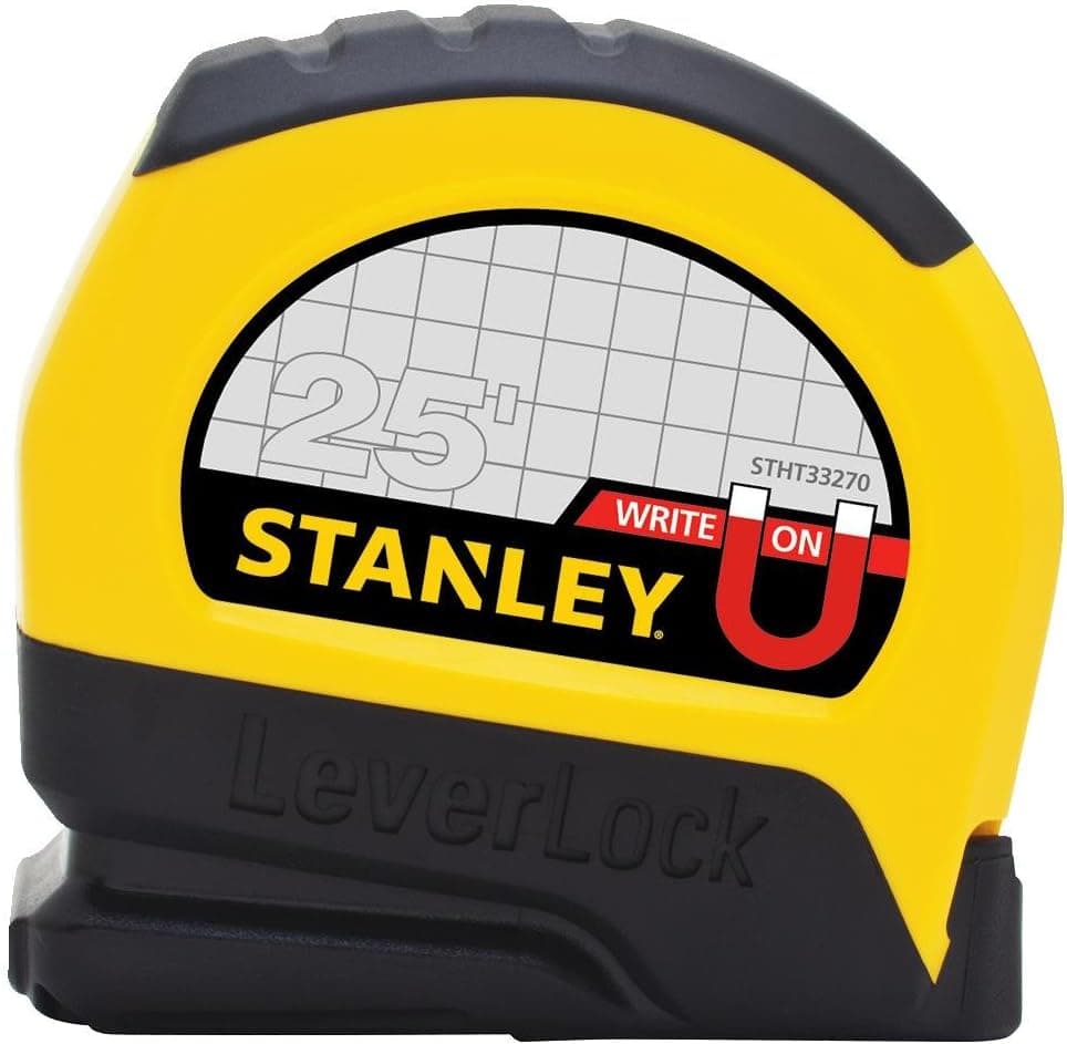 Stanley STHT33281L Cinta métrica con cierre de palanca de lectura fraccionaria y punta magnética de 25'