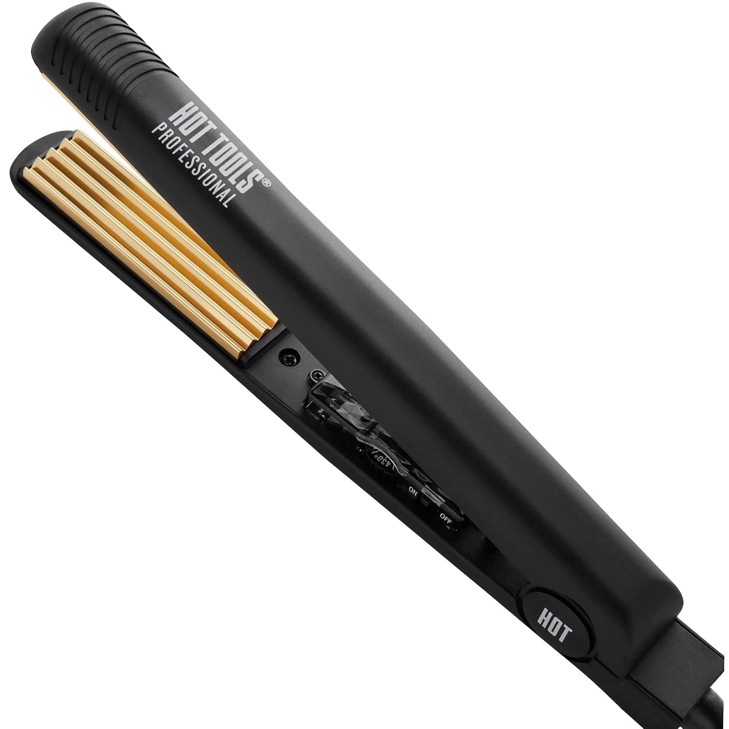 Plancha prensadora de oro de 24 quilates Pro Artist Hot Tools | Para rizos y volumen con textura ligera (1 pulg.)