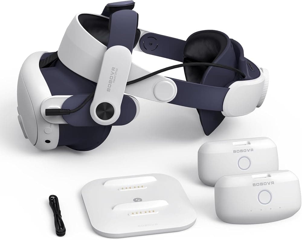 BOBOVR M3 Pro Double Battery Pack Head Strap Accessories,Magnetically Supply Power,Compatible with Meta Quest 3/Quest 3S