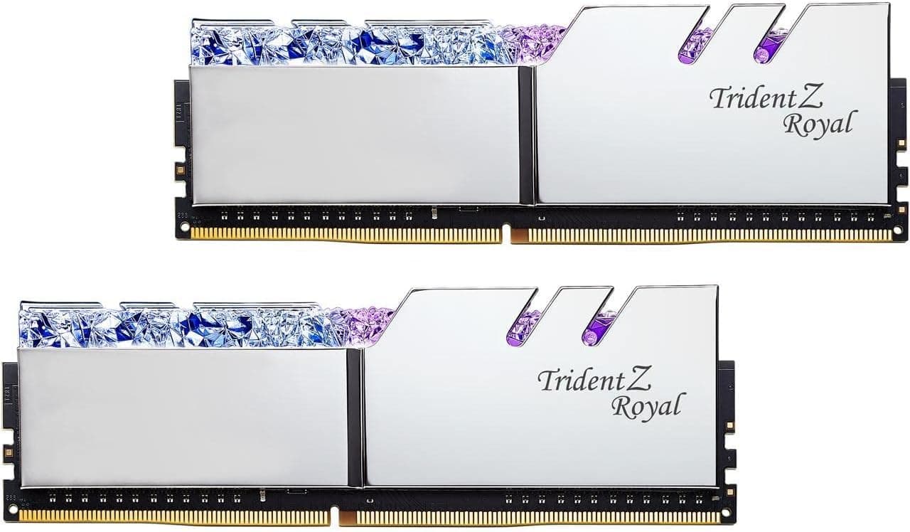 G.SKILL Trident Z Royal Series DDR4 RAM (XMP) 32GB (2x16GB) 4000MT/s CL18-22-22-42 1.40V Memoria para computadora de escritorio U-DIMM - Plata (F4-4000C18D-32GTRS)