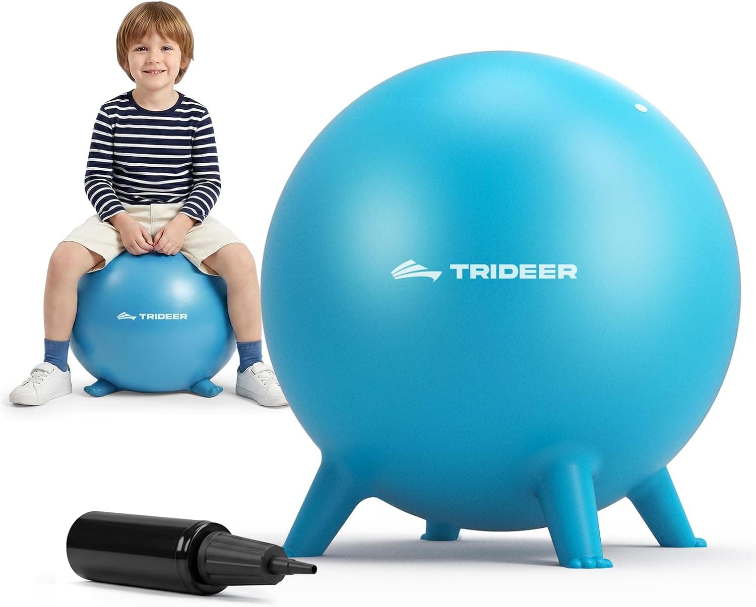 Trideer Asientos flexibles para aula primaria, sillas de pelota de yoga para niños, silla oscilante de suministros escolares para niños sensoriales, sillas de escritorio para estudiantes para escuela en casa (azul, 45 cm)