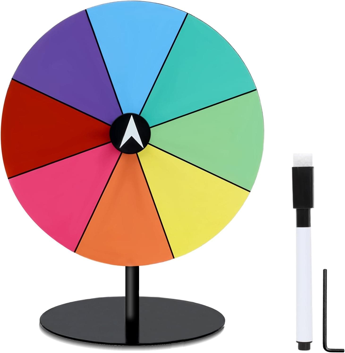 Rueda de premio Airpark Rueda giratoria de borrado en seco de 8 pulgadas para premios Rueda de ruleta de mesa de metal Rueda de la fortuna para fiesta Cumpleaños Boda Inauguración de una casa Navidad Año nuevo Graduación y juegos de carnaval
