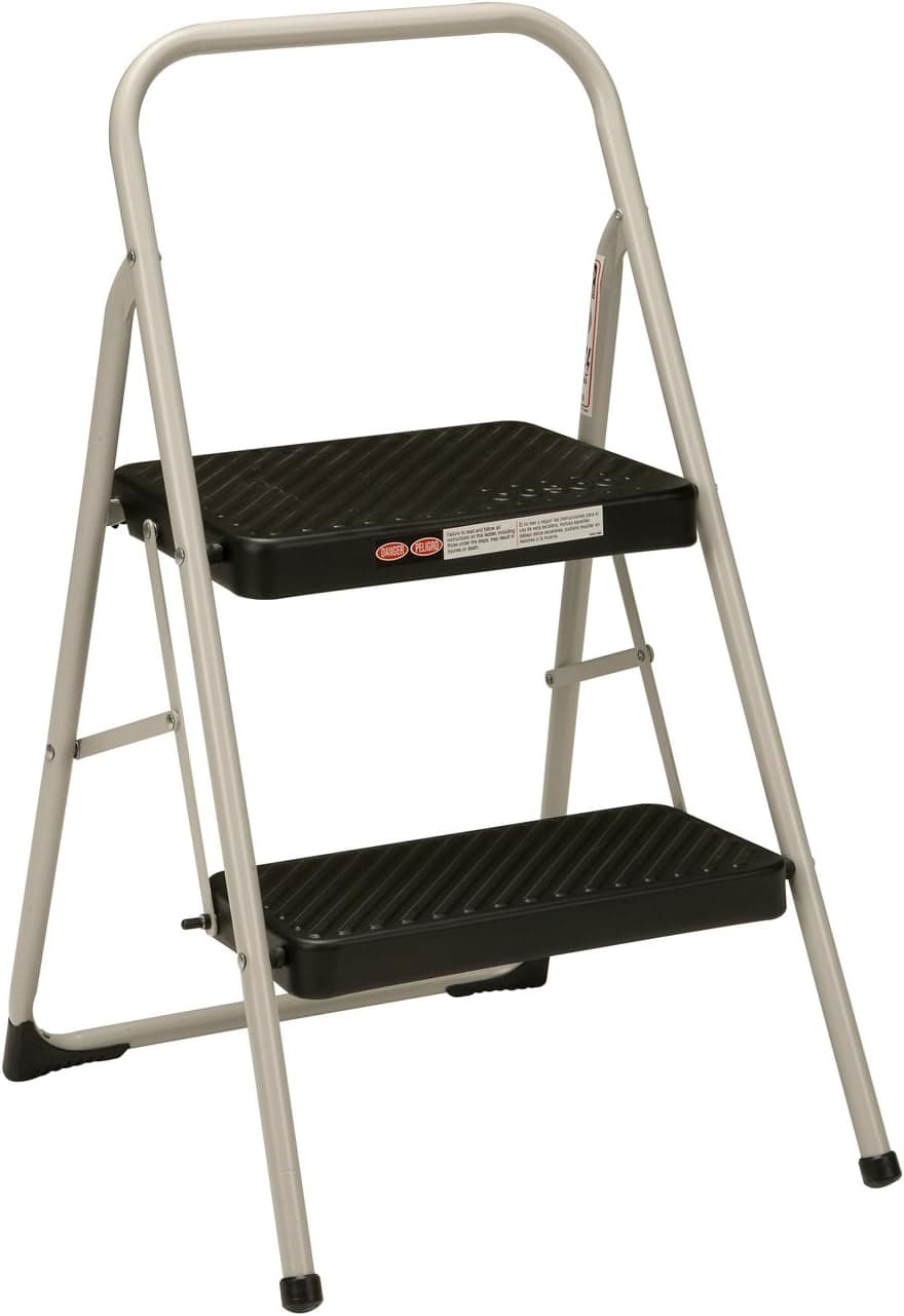 Cosco 11135CLG1E Taburete plegable para el hogar de 2 escalones, gris