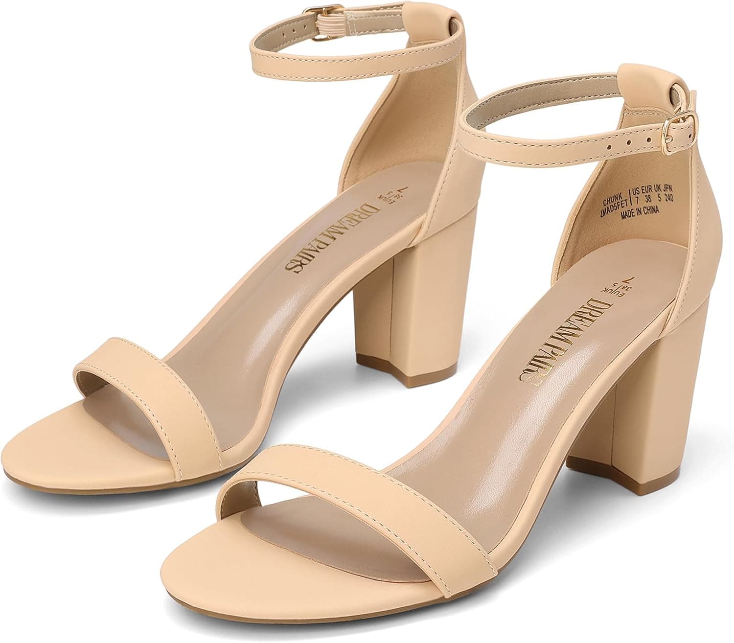 DREAM PAIRS Sandalias cómodas con tacón de bloque para mujer