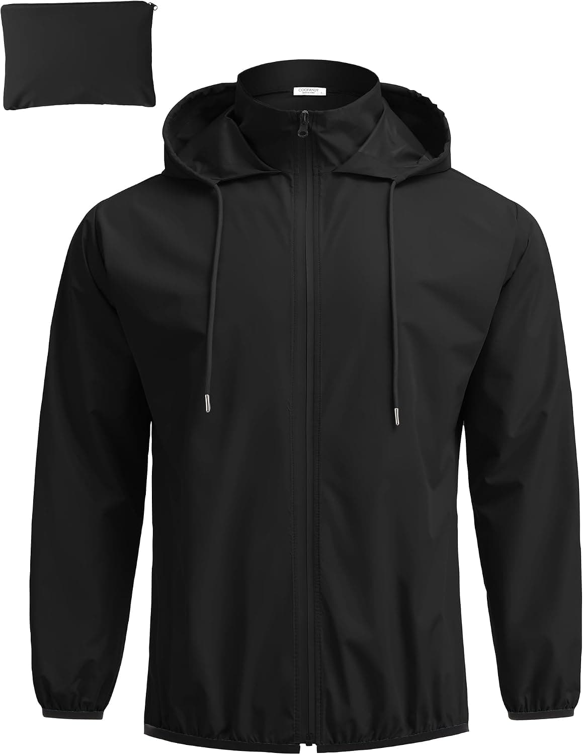 COOFANDY Chaqueta impermeable ligera para hombre, impermeable, plegable, cortavientos | Chubasquero portátil con capucha, cremallera oculta, sudadera con capucha impermeable, equipo de lluvia para golf, viajes, senderismo, ciclismo, actividades al aire libre