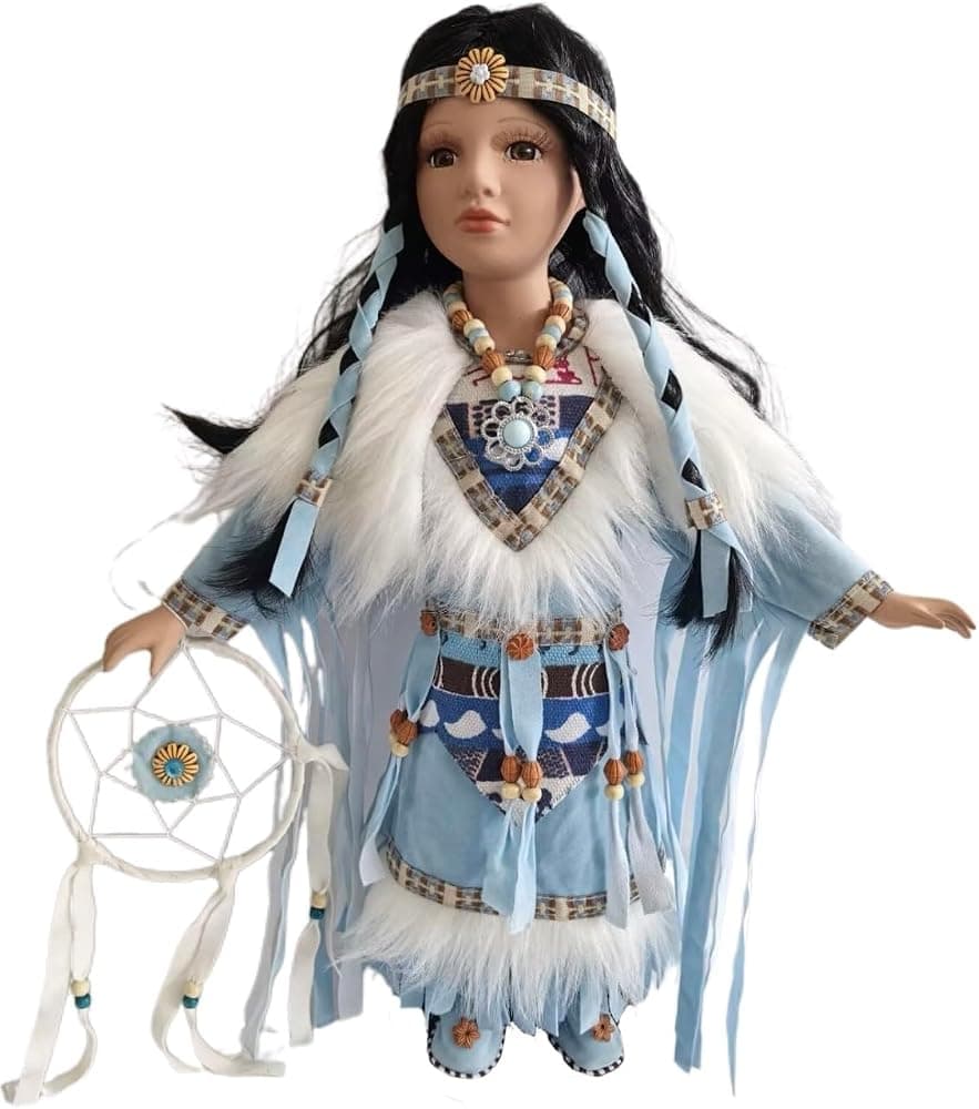 Colecciones Kinnex: 16 muñecas de porcelana de indios nativos americanos (AQUENE)- D16758