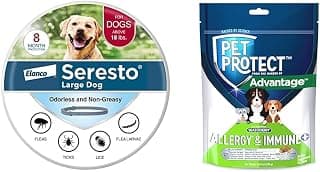 Bundle of Seresto Large Dog Over 18 lbs. | 8 Months Protection + Pet Protect Allergy* + Immune+ Seasoderm™ | 60 Count