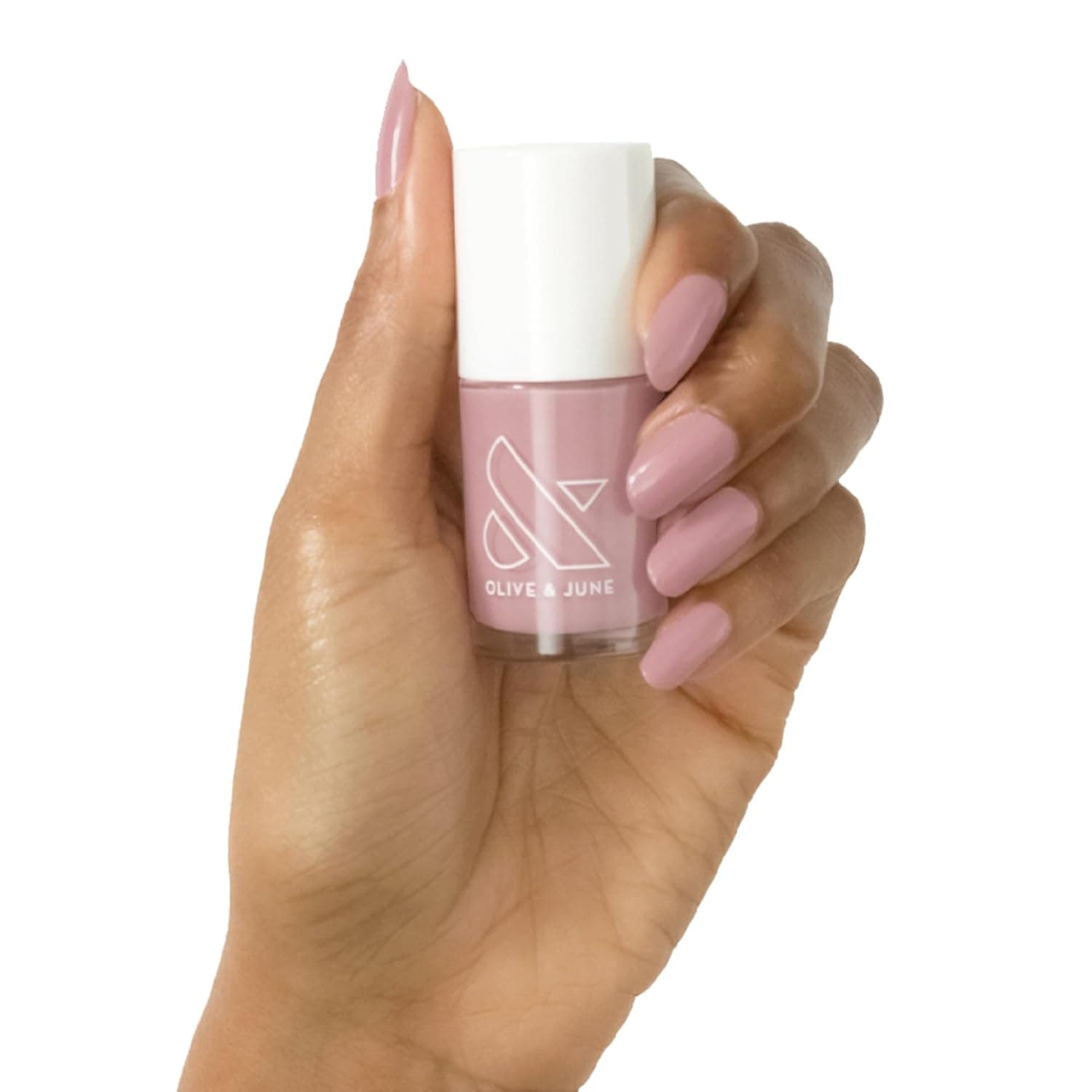 Esmalte de uñas de larga duración Olive & June | Acabado regordete tipo gel, no necesita lámpara | Dura hasta 10 días | Calidad de salón, 15, vegano y sin crueldad, resistente a las virutas | Mundo iluminado, malva