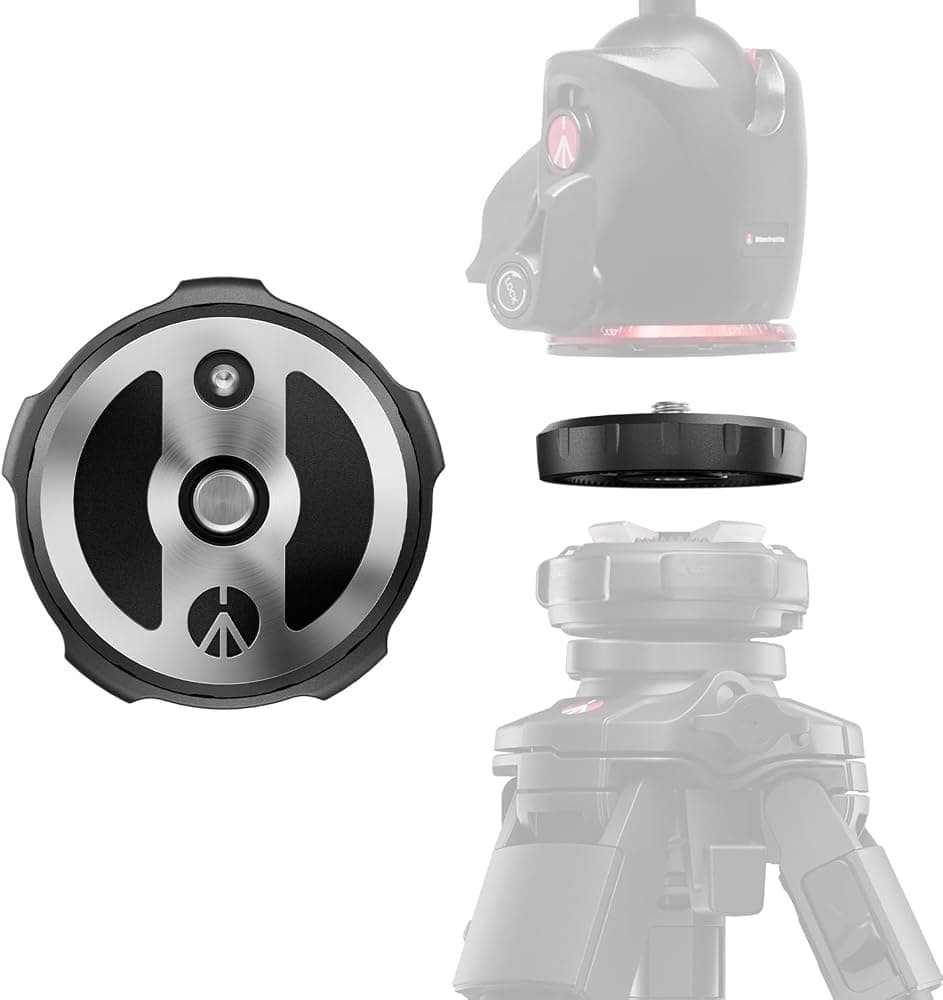 Placa Manfrotto XCHANGE, Placa de Montaje de Liberación Rápida, Tornillo Universal de 3/8", Compatible con Base XCHANGE, Hecho en Aluminio, Intercambios de Engranajes Rápidos para Configuraciones de Fotos, Vídeo e Iluminación | Placa Manfrotto Xchange de Liberación Rápida con construcción de aluminio y compatibilidad de cámara universal