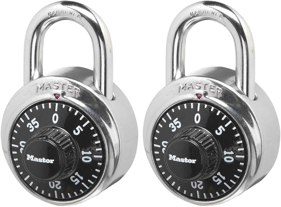 Candado Master Lock Combinado Cerradura Escolar Negra, Cerradura Interior 2-Pack 1500T