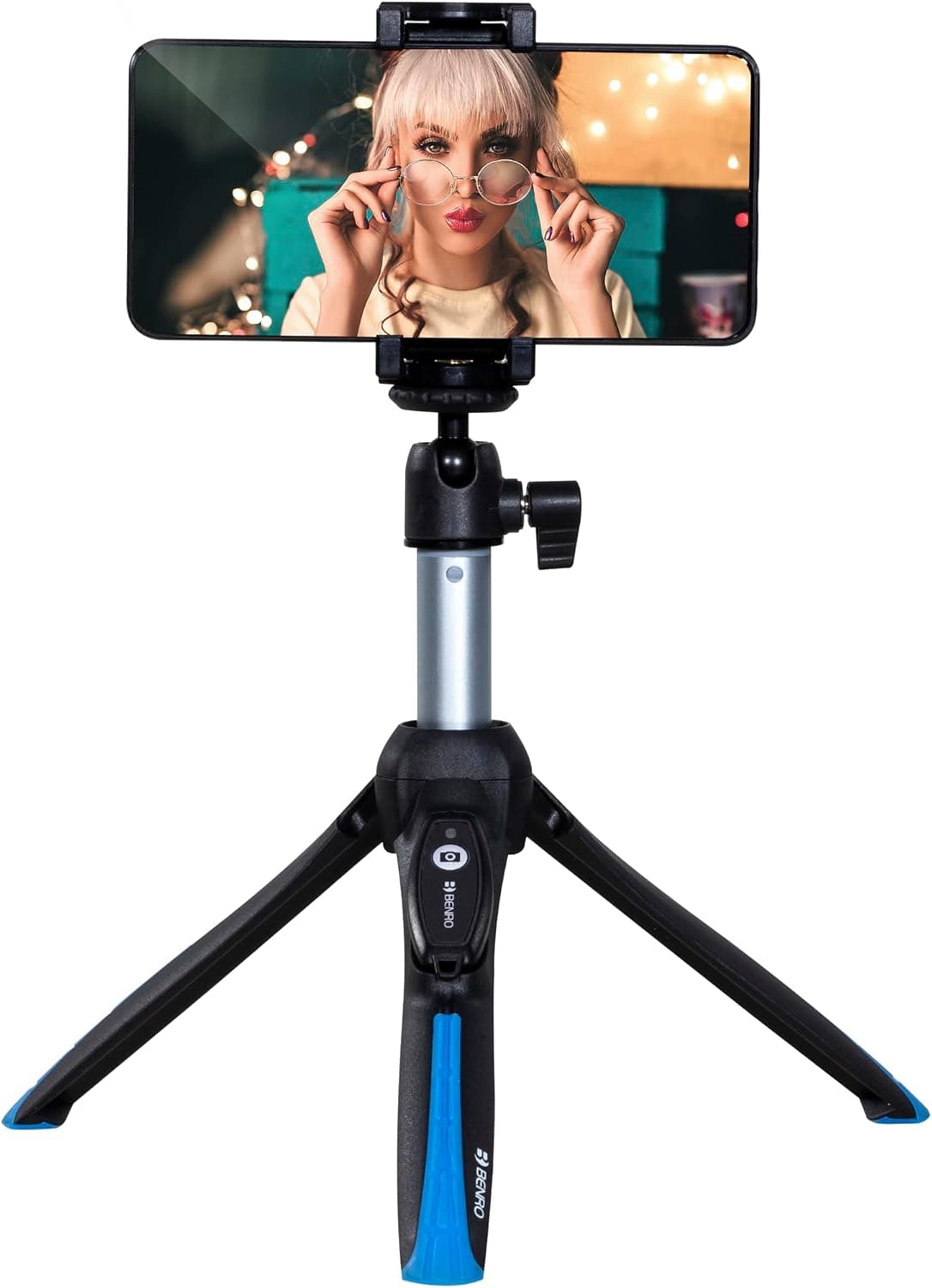 Benro Mini trípode y palo selfie con control remoto para teléfonos inteligentes (negro) (BK15)
