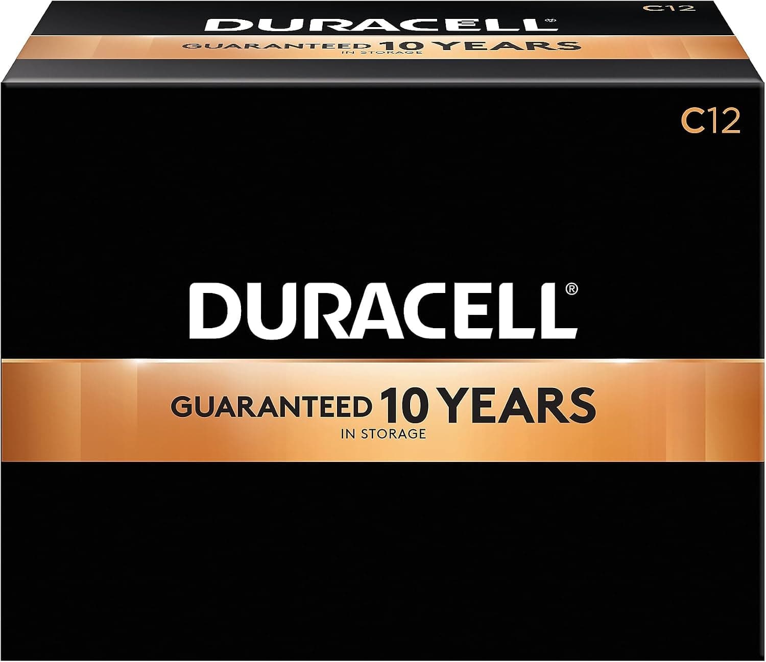 Duracell - Baterías alcalinas CopperTop C con paquete resellable - Batería C multiusos de larga duración para el hogar y la empresa - Paquete de 12