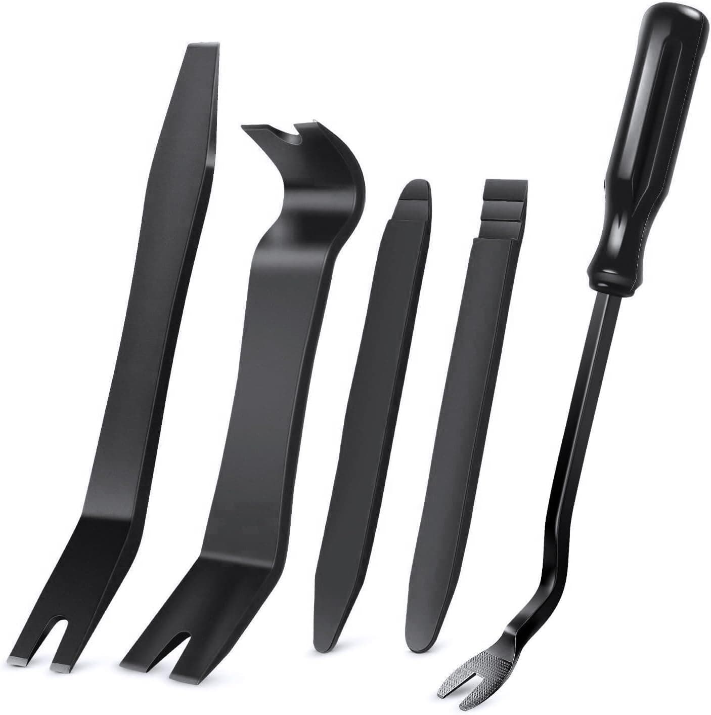 GOOACC 5 PCS Nylon Auto Trim Removal Tool Kit No-Scratch | Removal Tool Kit for Car Clip Panel & Audio Dashboard Dismantle Black
