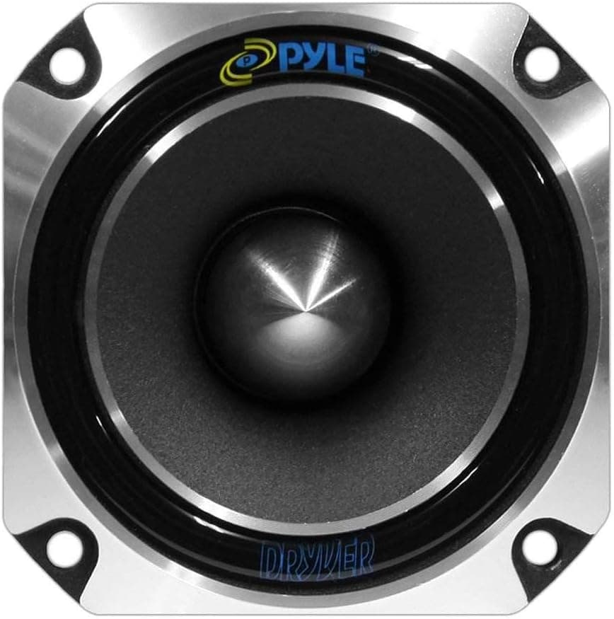 Pyle 1'Car Audio Speaker Tweeter-300 Watts Alta potencia 1 pulgada Sistema de tweeter súper titanio Marco de aluminio fundido a presión, frecuencia de 2 kHz 20 kHz, 104 dB, 4-8 ohmios, imán resistente de 30 oz PDBT28, 5 pulgadas x 5 pulgadas x 4 pulgadas.