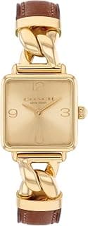 Reloj de cuarzo Cass 2H para mujer – Funda cuadrada de acero inoxidable – Correa de piel de becerro – Accesorio elegante, regalo para ella 22 m