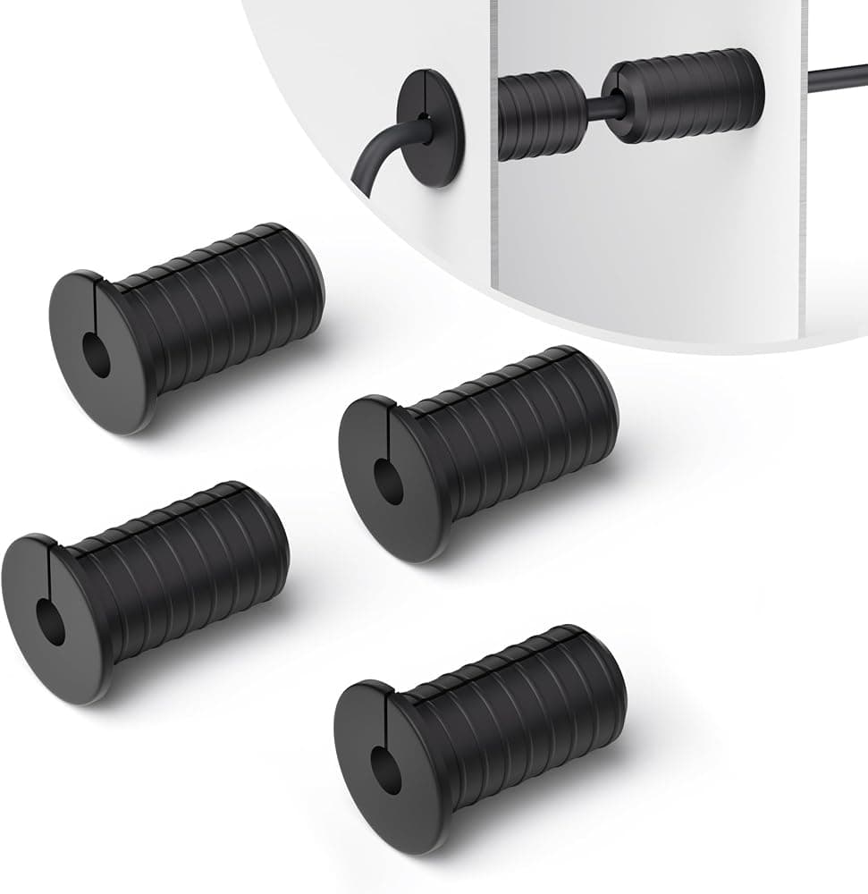 4 PCS Arandelas de Cable Starlink de 3/4 de Pulgada Arandelas de Pared Negras para Cables Arandelas de Buje Pasantes de Cable de Pared Starlink de 3/4 de Pulgada Kit de Enrutamiento de Cable Impermeable Antideslizante para Starlink para Proteger Cables