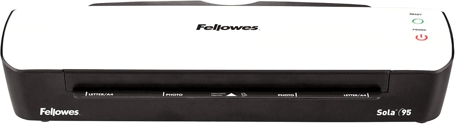 Máquina laminadora Fellowes Sola A4 para uso doméstico - Tiempo de calentamiento rápido de 4 minutos con función de apagado automático - 80-125 micrones - Blanco - Exclusivo de Amazon