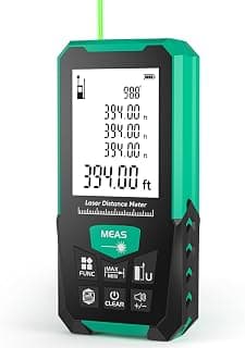 Herramienta de Medición Láser, Medición Láser con Nivel para Medición de Distancia, Área, Volumen y Pitágoras, Interior Exterior, Batería Incluida