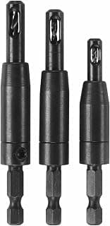 Bosch CC2430 Clic-Change Juego de brocas autocentrantes de 1/4 pulg. (3 piezas) | Instalación de herrajes para gabinetes | Montaje de bisagras | Creación de orificios piloto | Sistema de cambio rápido | Aplicaciones de accesorios para puertas