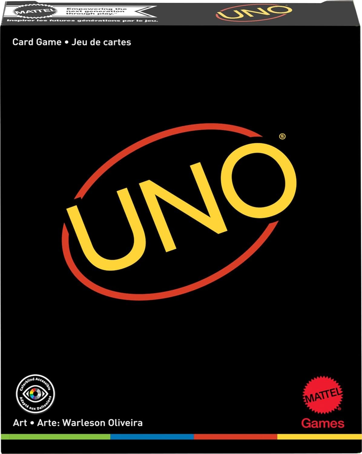 Mattel Games UNO Minimalista Juego de cartas con gráficos de diseñador de Warleson Oliviera, 108 cartas, noche de juegos para niños, familias y adultos, amantes del diseño de regalos únicos a partir de 7 años