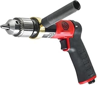 Chicago Tire CP9789C - Taladro eléctrico neumático, 1/2 pulgada (13 mm), portabrocas con llave, mango de pistola, 0,47 HP / 350 W, par de apriete 10,3 ft. lbf / 14 NM, 840 RPM, taladro manual, herramientas eléctricas y mejoras para el hogar