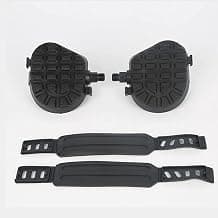 Pedales de bicicleta estática 1/2 9/16 para bicicleta de interior, bicicleta estática, bicicleta giratoria, pedales de gimnasio con clips para los dedos, 1 par