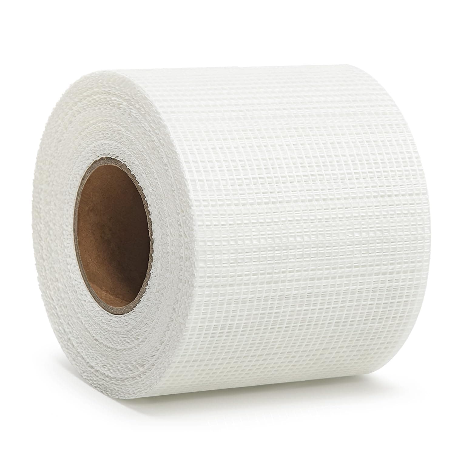 QILIMA Cinta de malla autoadhesiva de fibra de vidrio para juntas de paneles de yeso, tela de reparación de paredes con parche de grietas de malla de fibra, 4 pulgadas por 148 pies, color blanco