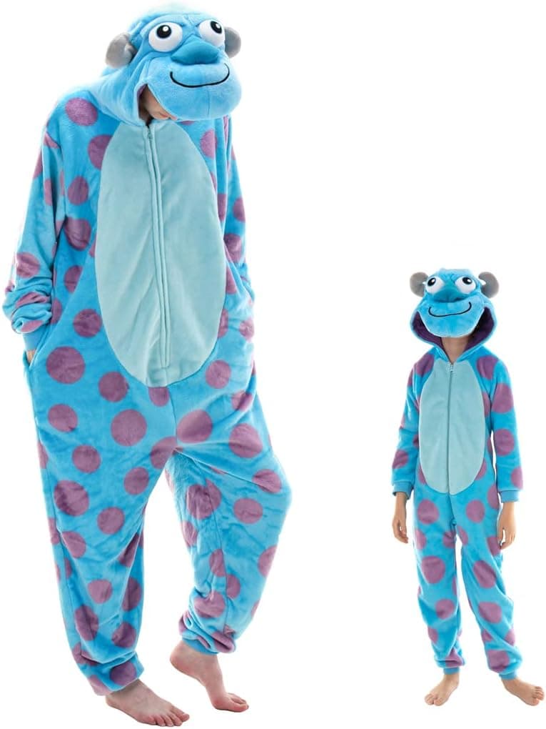 COSUSKET Pijamas de una Pieza para Adultos Unisex de Ajuste ceñido, Franela, Cosplay, Animal, Disfraz de Halloween de una Pieza, Ropa de Dormir, Ropa para el hogar