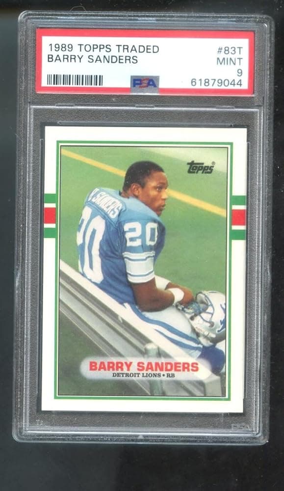 Barry Sanders Graded PSA 9 MINT (Tarjeta de fútbol) 1989 Topps Traded - [Base] #83T