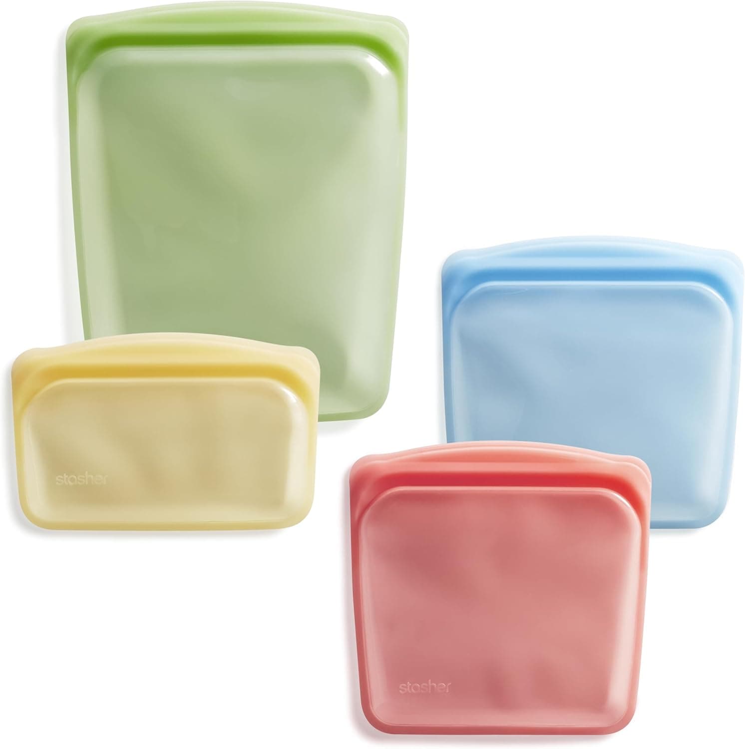 Stasher Premium Bolsas de silicona reutilizables para almacenamiento de alimentos, paquete de 3, Artivismo | Silicona apta para alimentos, ecológica, bolsas reutilizables para congelador, microondas, lavavajillas, horno, bolsas para refrigerios, recipientes para almuerzo, preparación de comidas