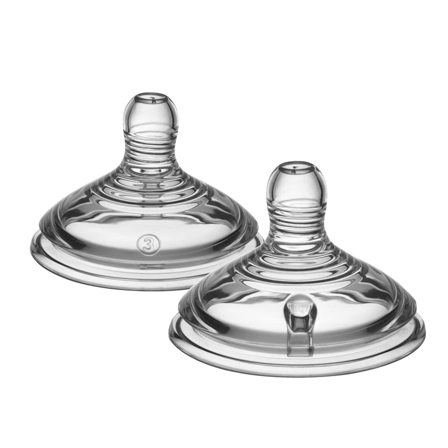 Pezones de biberón Tommee Tippee Natural Start, Fast Flow, 6m+ | Paquete de 2, tipo pecho para un cierre natural, válvula anticólica, silicona suave, sin BPA