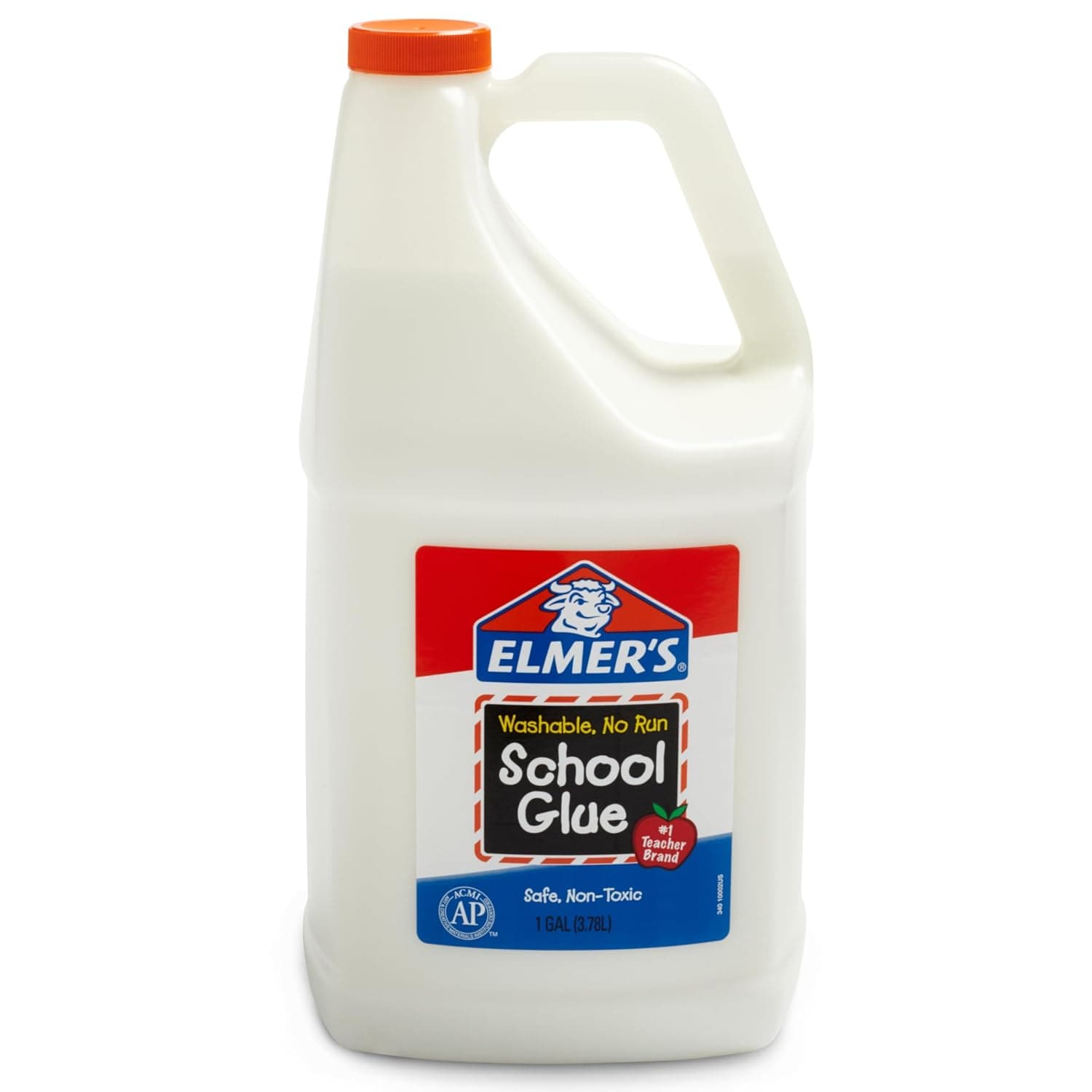 Pegamento escolar líquido blanco Elmer's, 1 galón, seguro, lavable, 1 unidad, marca n.° 1 para maestros, artes y manualidades a granel, proyectos, suministros para el aula, ideal para hacer limo