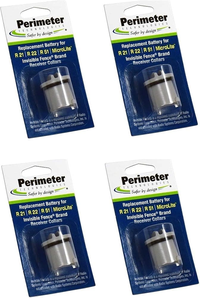 Paquete de cuatro baterías para cercas para perros para collares receptores Invisible Fence R21 o R51 (paquete de 4)