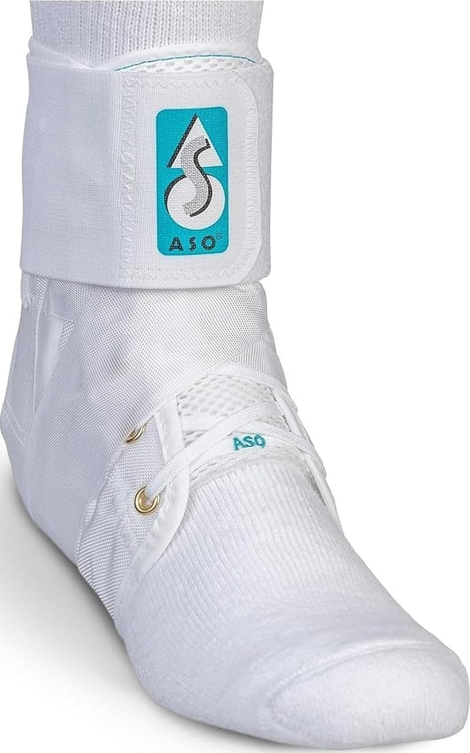 Med Spec ASO Ankle Stabilizer Lace Up Ankle Brace Sprain Support White, SM | Ankle Brace for Sprains, Instability, Bilateral Orthopedic Support, Sports Injury Recovery, Men, Women, Teens & Kids. 264002