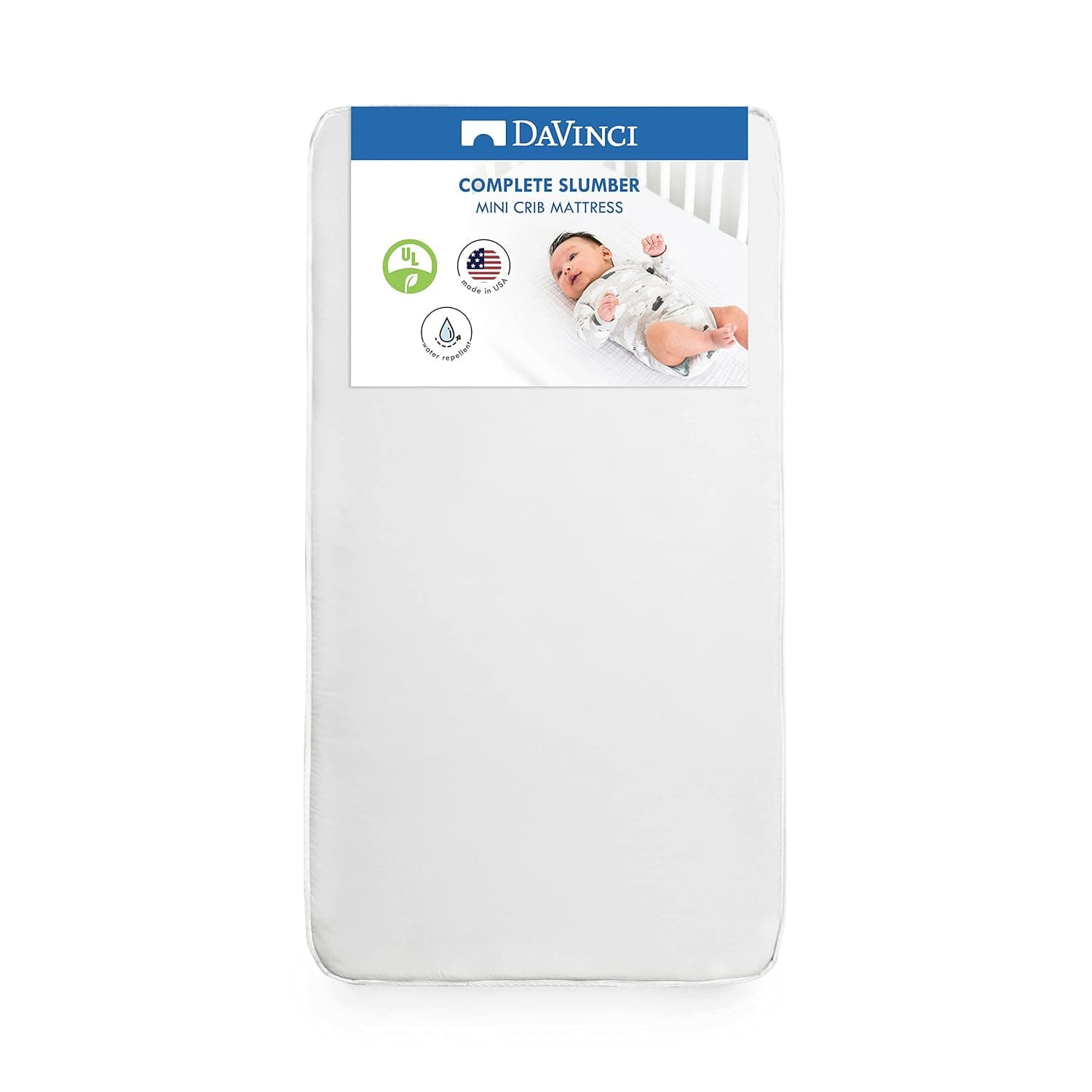 Colchón para cuna DaVinci Complete Slumber MINI, soporte firme, ligero, impermeable, certificación Greenguard Gold