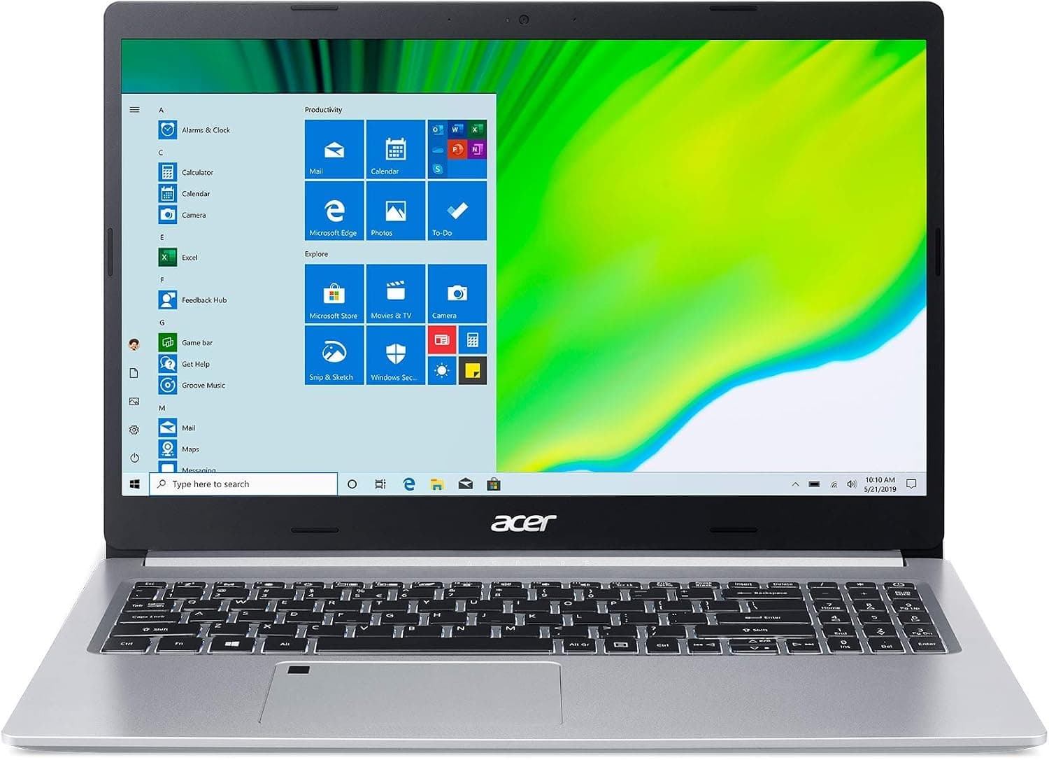 Portátil delgado Acer Aspire 5 A515-46-R14K | IPS Full HD de 15,6" | Procesador móvil AMD Ryzen 3 3350U de cuatro núcleos | 4 GB DDR4 | SSD NVMe de 128 GB | WiFi 6 | KB retroiluminado | Amazon Alexa | Windows 10 Home (modo S)