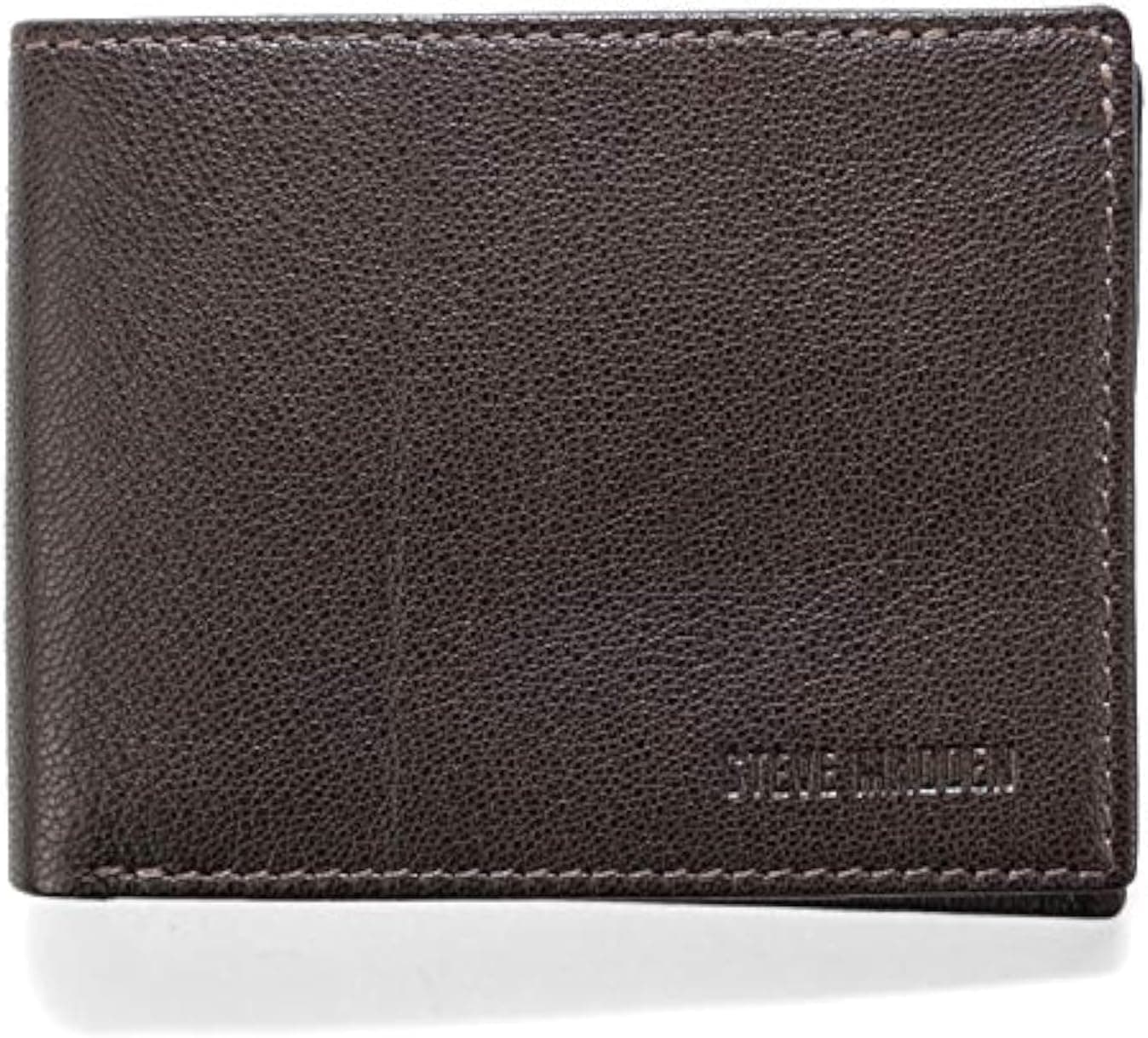 Steve Madden Men's Slim Leather Wallet with Extra Capacity Attached Flip Pockets