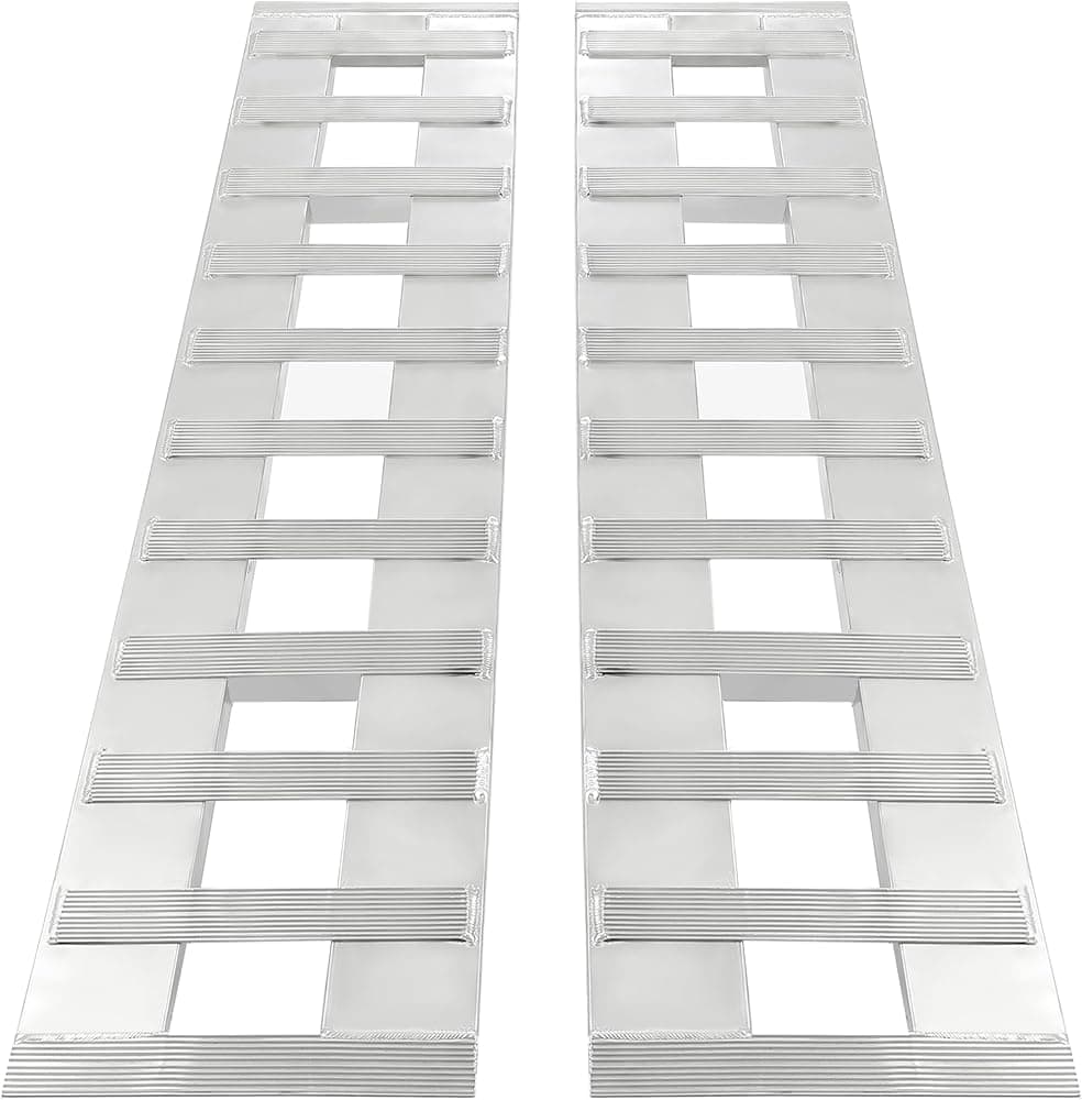 Rampas de remolque de aluminio de 60 "x 15" Carga de 6800 LBS para motocicleta ATV | Rampas para camiones con extremo de gancho y pie de cuchilla de servicio pesado