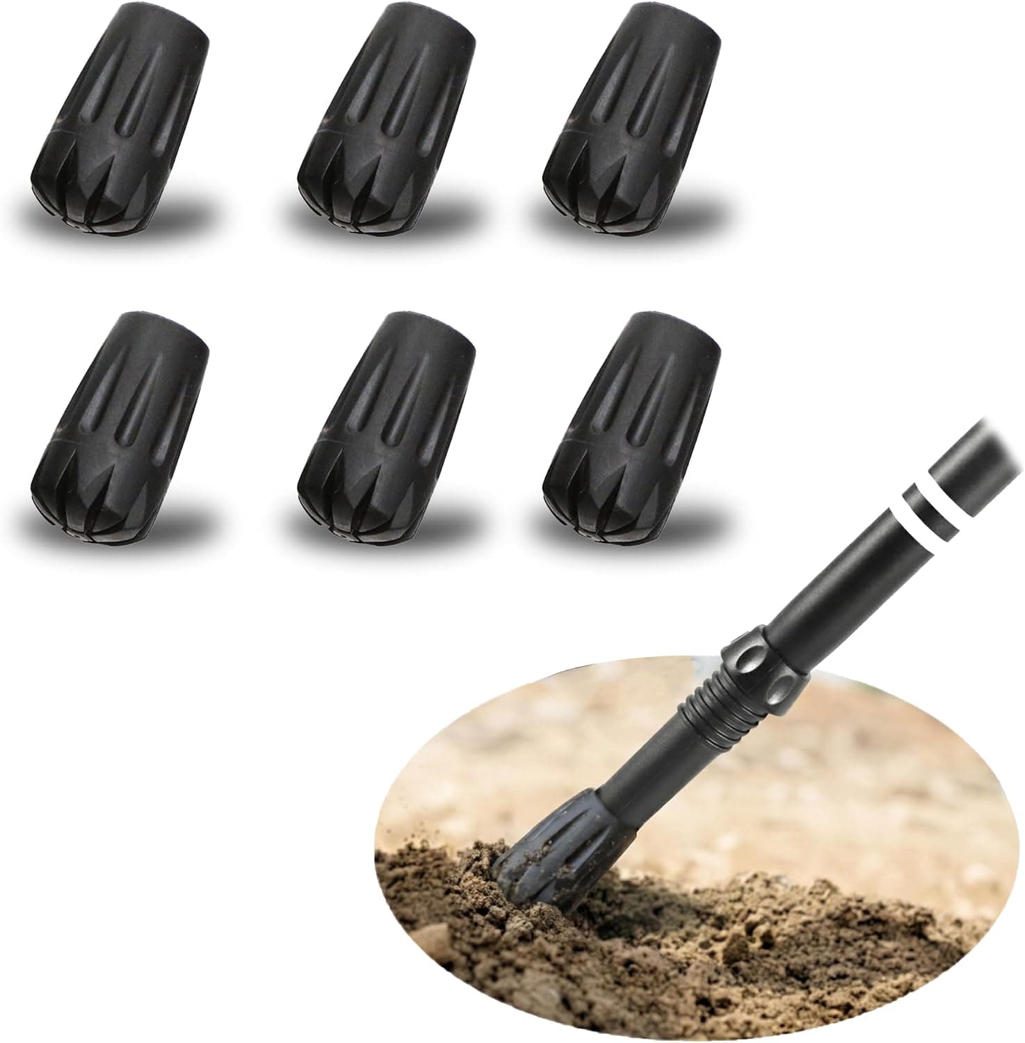 TREKOLOGY Puntas de bastón de trekking - Protectores de puntas de repuesto para bastones de senderismo - Diámetro del orificio de 11 mm - Se adaptan a la mayoría de los bastones de senderismo estándar